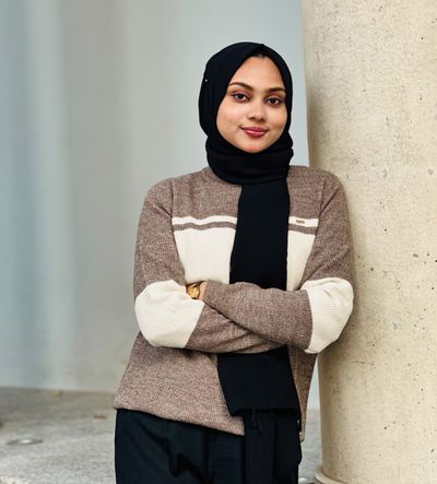 Unisex Mock Neck Sweater (Cocolate & White) - Image 3