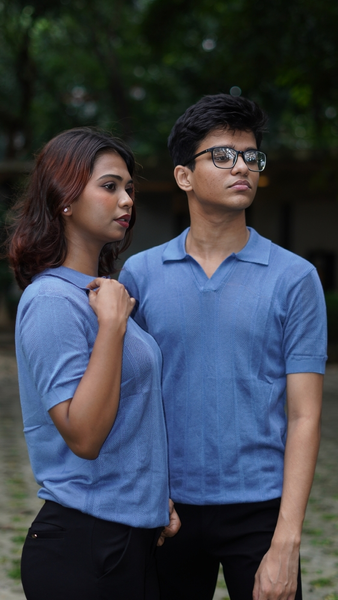 Unisex Knitted Polo Shirt - Image 3